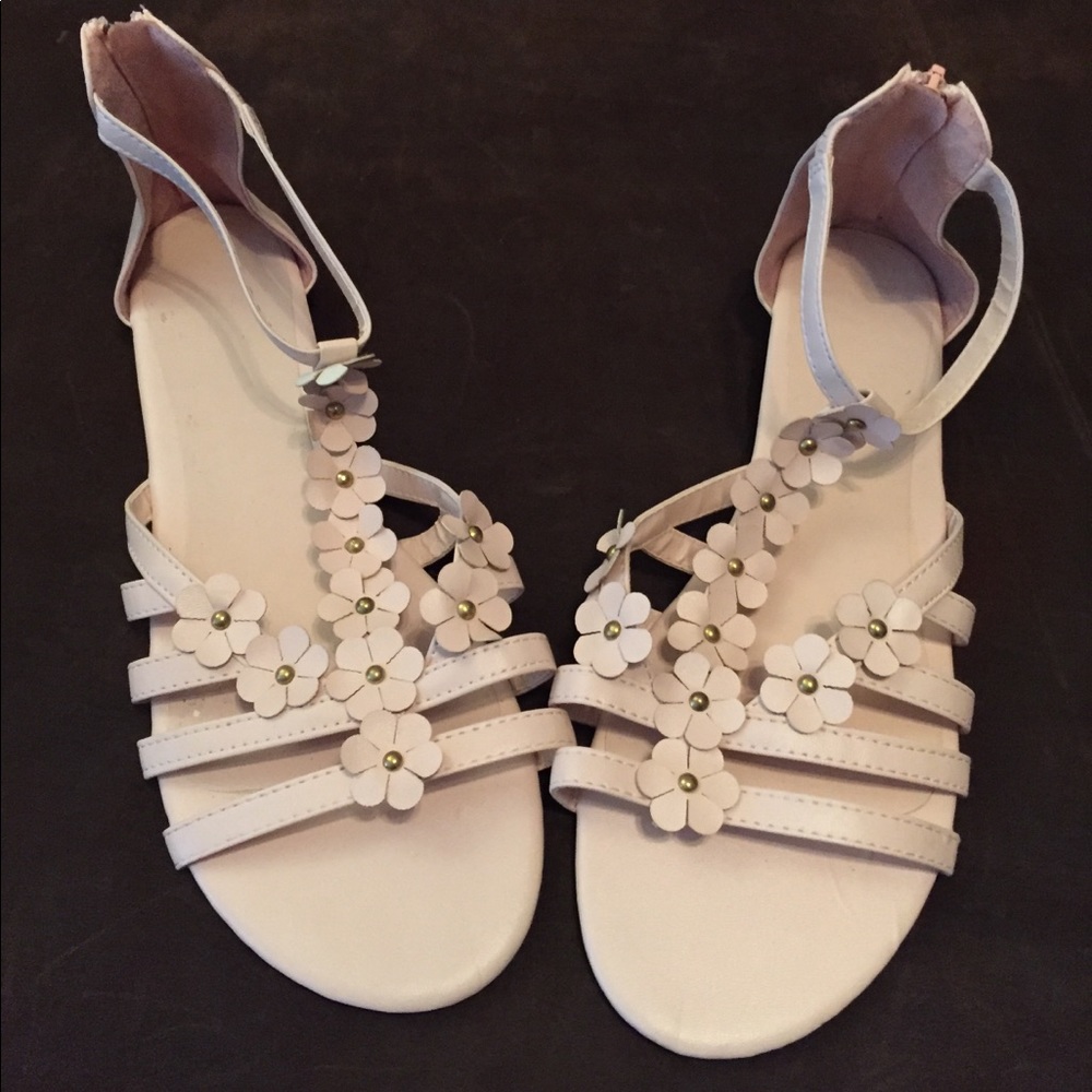 Pale pink floral sandals